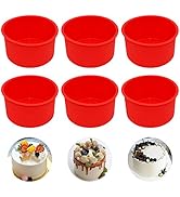 Staruby Silicone Cake Mold Baking Pan Round 4 Inch Non-Stick Bakeware Pan Reusable Cake Pan, Red,...