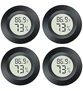 JEDEW 4 Pack Hygrometer Thermometer Digital Humidity Meter Indoor/Outdoor Humidity Monitor Reptil...