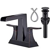 Waterfall Bathroom Faucet 2 Handle 4 Inch 3 Hole Centerset Lavatory Vanity Sink Faucet with Overf...