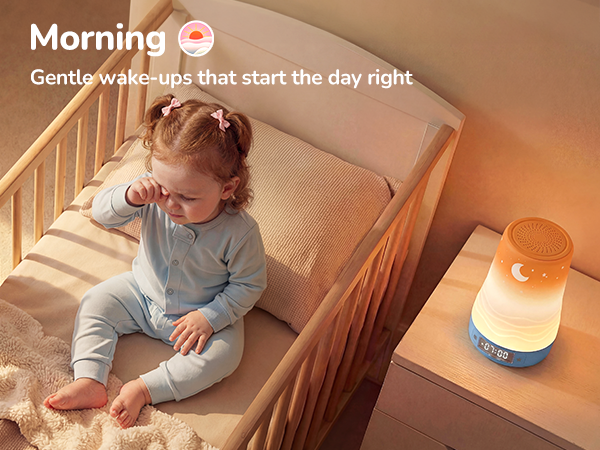 this baby sound machine is designed to support healthy sleep rhythms throughout the day