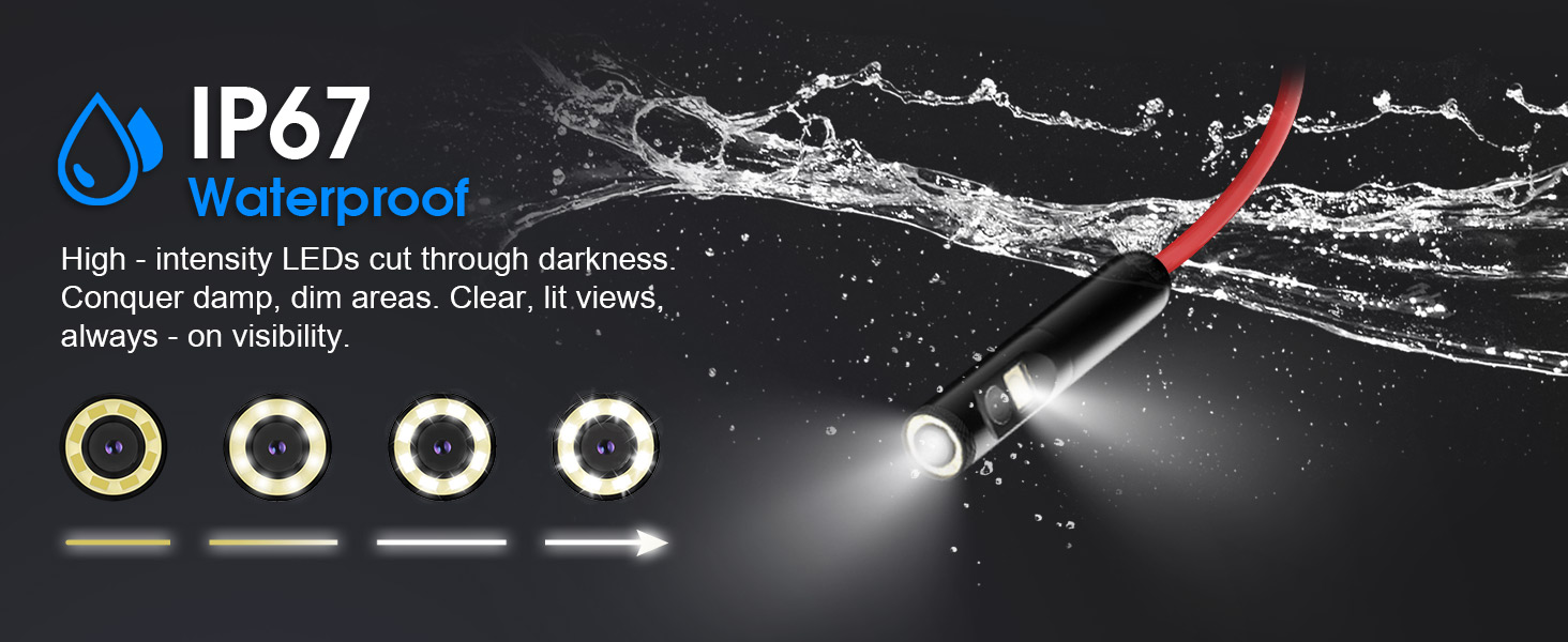 Endoscope with Light, 1920P HD Borescope, IP67 Waterproof Inspection Tool 5