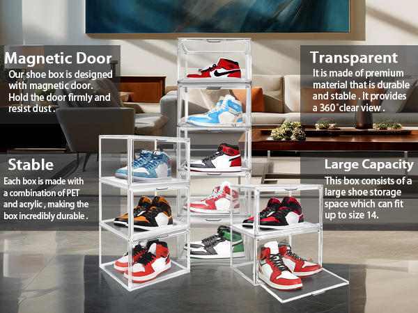 Shoe Boxes Clear Plastic Stackable