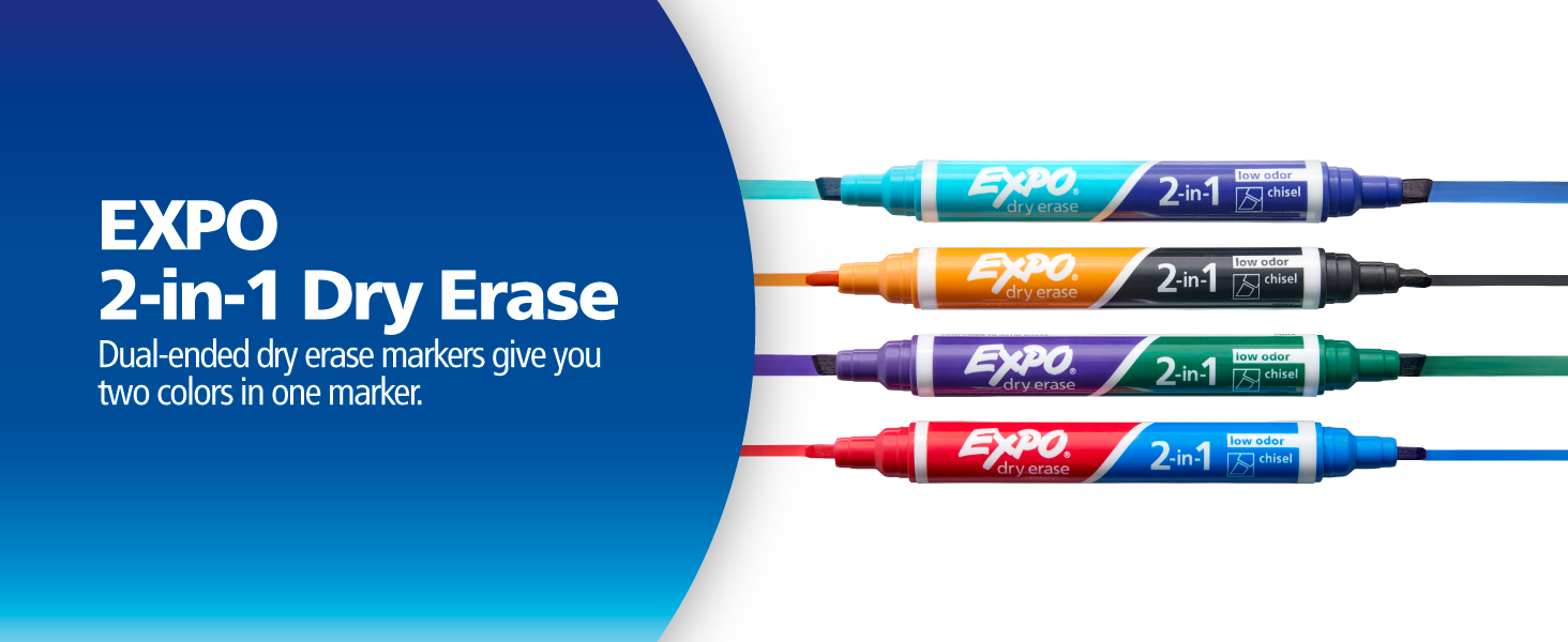 expo markers dry erase wet clean school classroom teacher home office two one double duo dual colors