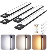 12" Ultra-Thin Under Cabinet Lighting Wireless, Aluminum Alloy Under Counter Lights for Kitchen, ...