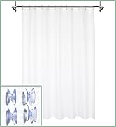 water proof shower curtain white with suction cups