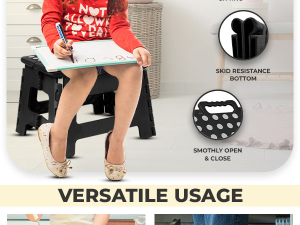 folding footstool foot step stool foldable bathroom stool utopia home folding step stool