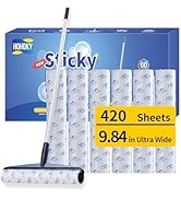 Floor Lint Rollers for Pet Hair Extra Sticky Mop,9.84in with 51.2in Long Handle Large Lint Remove...