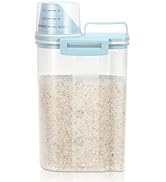 TBMax Rice Storage container 4 Lbs, Small Rice Dispenser with Measuring Cup, Blue Cereal Containe...