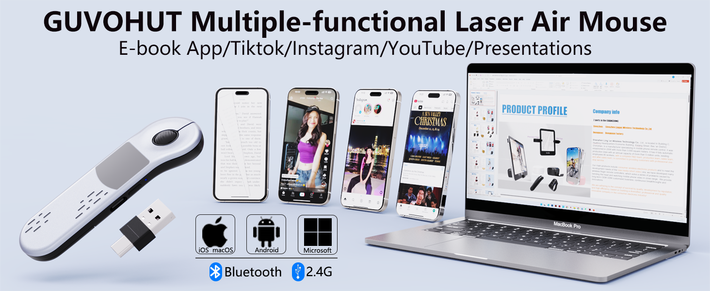 GUVOHUT Multiple-functional Laser Air Mouse