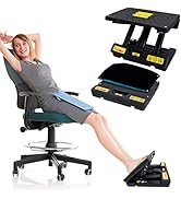 Vhelyom Foot Rest for Under Desk,Height Adjustable Footrest with Massage Roller and Thick Cushion...