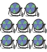 DazzlingStage Stage Lights, 72X5W LEDs RGB LED Par Cans, Par Lights with Remote, DMX512, Sound Ac...