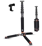 Koolehaoda Camera Aluminum Monopod with Metal Tripod Base.6 Sections 18-69inch Adjustable, Leg Di...