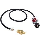 GasSaf 5FT 20 PSI Adjustable High Pressure Propane Regulator with Hose, Come with 1/8 MNPT Pipe F...