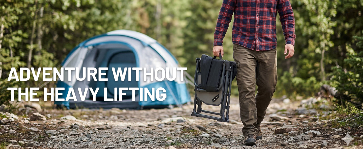 Pocket, Portable Folding Chair, Heavy Duty Lawn Chair