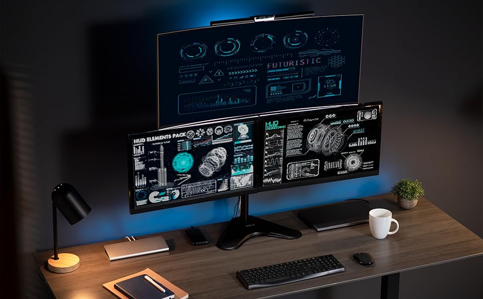 3 monitor freestanding mount