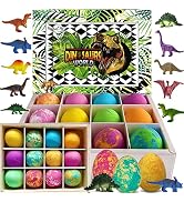 Bath Bombs for Kids with Surprise Inside - 12 Colorful Dinosaur Bath Bombs with Toys Inside Organ...