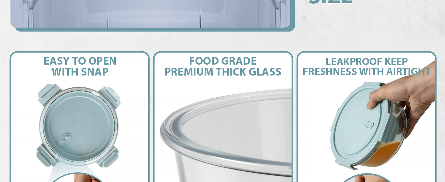 Details of glass containers ,easy to open and leakpeoof