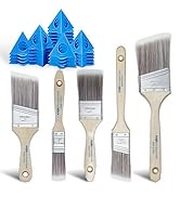 KATA Paint Brushes Pyramid Stand: 5-Pack Flat &amp; Angle Paint Brushes, 36pcs Painters Triangle Stan...