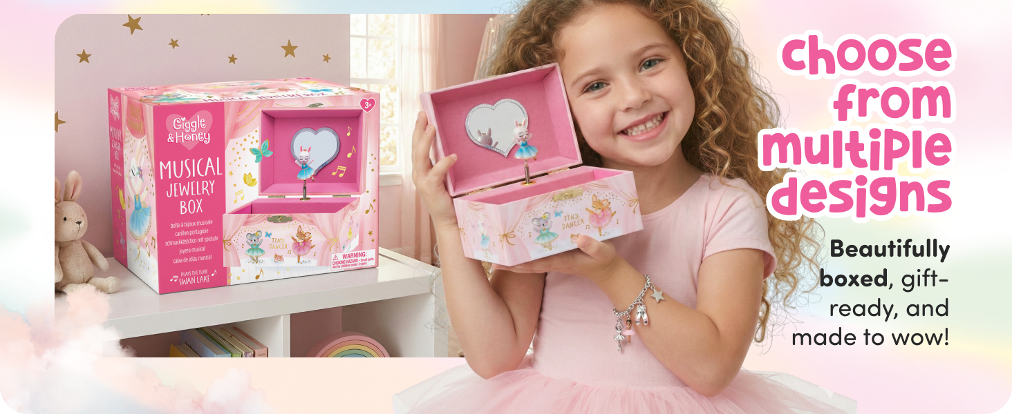 Animal ballerina musical jewelry box for girls