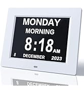Johnziny 8 Inch Digital Clock Large Dementia Clocks with Day and Date Digital Clocks for Seniors,...