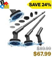 HOTO Cordless Electric Spin Scrubber, IPX7 Full Body Waterproof Bathroom Cleaning Brush, Max 22 i...