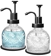 SheeChung Vintage Soap Dispenser, Kitchen Dish Soap Dispensers with Pump Mat, Glass Hand Soap Dis...