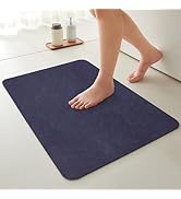 Quick Dry Bath Mat, Bathroom Rugs Non Slip Washable Thin Absorbent Bath Mat Fits Under Door Bathr...