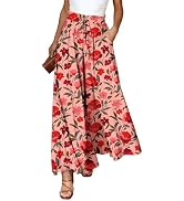 Dokotoo Pants for Women Casual Elastic Waist Wide Leg Pants with Pockets