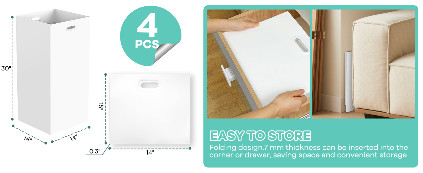 Easy to store portable trash can