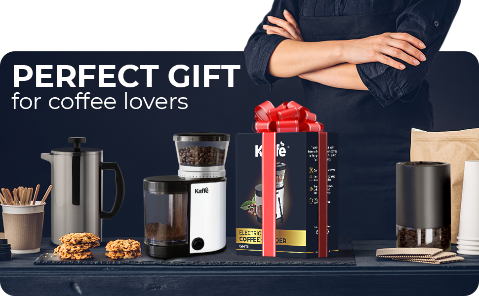 Kaffe Burr Coffee Grinder Electric Adjustable Settings for Precision Coffee Bean Grinding