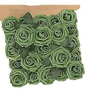 N&T NIETING Roses Artificial Flowers, 25pcs Artificial Flowers Foam Flowers with Stems for DIY Ca...