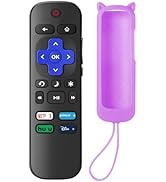 SOTATOO Replacement Remote Control for Roku TV, Universal Remote with Purple Soft Silicone Case, ...