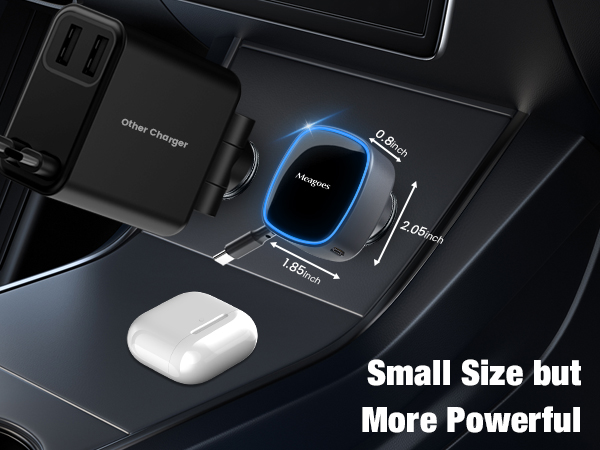 90w Cigarette Lighter Adapter with a Type C Cables 25 Inch and a USB C 45W super fast Ports