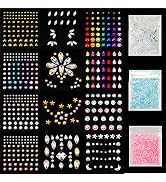 12 Sheets Face Jewels Rhinestones Crystal Stickers+15g Chunky and Fine Mix Glitter, Eye Face Body...