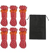 Smithok 16.4ft 6 Pack 4mm Guy Lines Ultralight Tent Cords with Aluminum Adjuster Tensioner Outdoo...