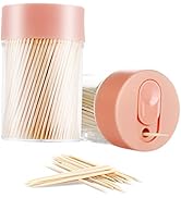 TRTRin Bamboo Wooden Toothpicks [3000 Count]-With 2-Pack Reusable Toothpick Holder, Sturdy Smooth...