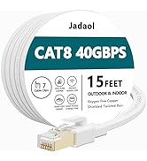 Cat8 Ethernet Cable, Outdoor&Indoor, 15 FT Heavy Duty High Speed Cat 8 LAN Network Cable, 40Gbps ...