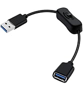 YINGAYOU USB 3.0 Extension Cable with Switch USB 3.0 Cable Short with Switch Supports 5Gbps Data ...