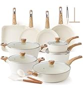 SENSARTE Ceramic Cookware Sets, Pots and Pans Set Non stick, Non toxic Healthy Induction Cookware...