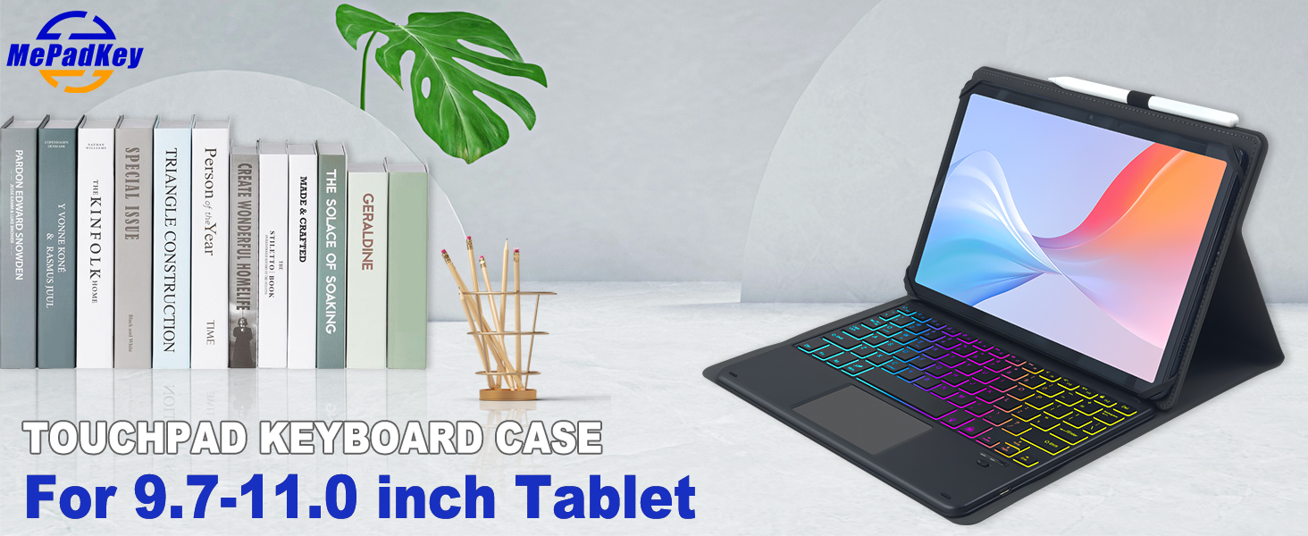 Universal Touchpad Keyboard Case for 9.7-11.0 tablet-Black-1