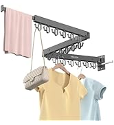 Mbillion Tri Folding Clothes Drying Rack with Extended Arm 48'' Long,Laundry Drying Rack,Wall Mou...