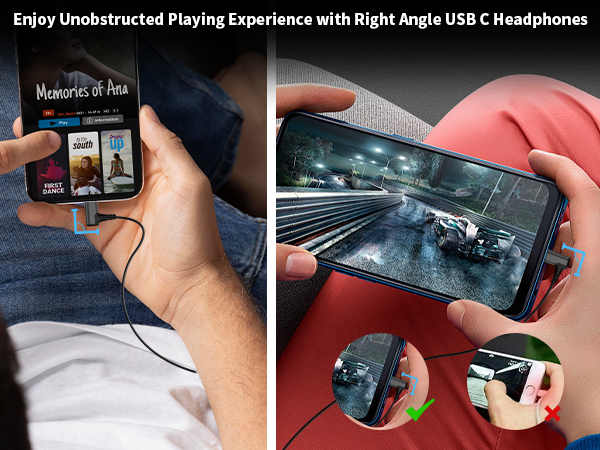 usb c headphones right angle
