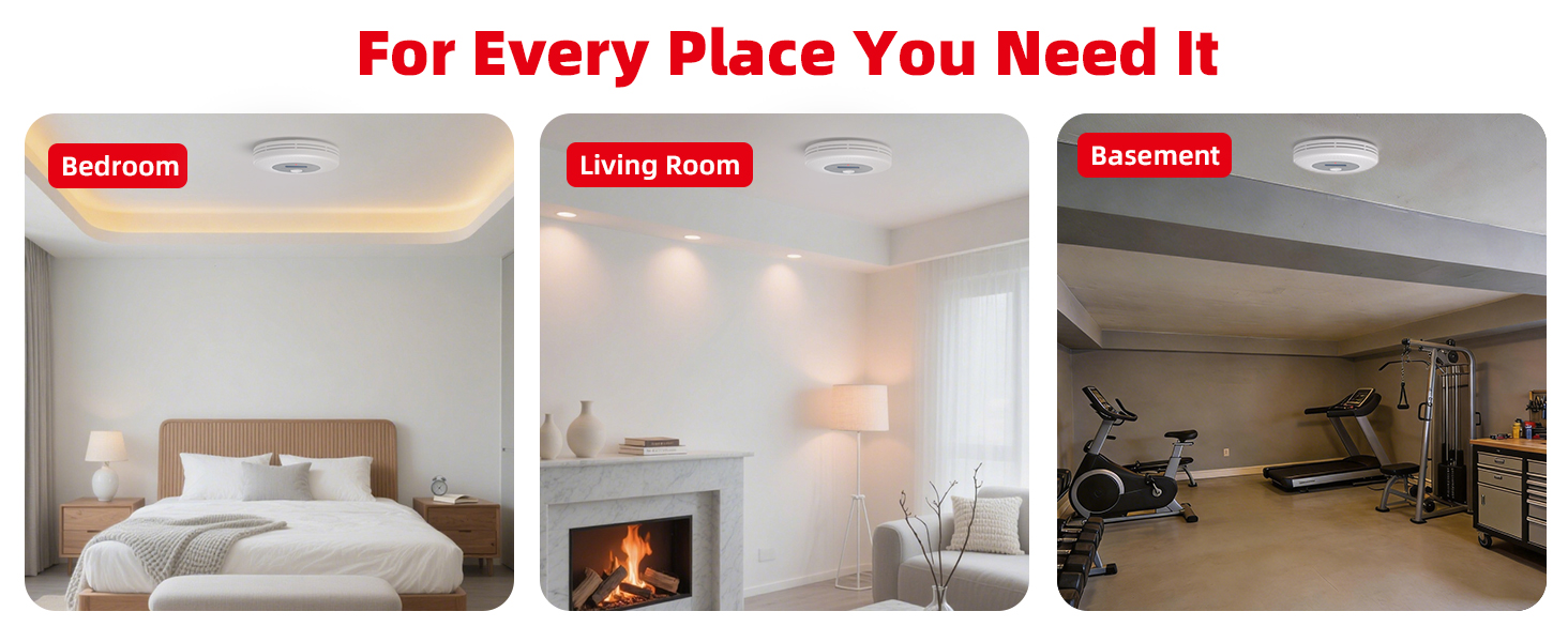 Works in bedroom, living room, garage, etc. for all - round protection.