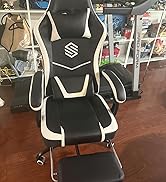 Giantex Gaming Chair, Height Adjustable Computer Desk Chair with Headrest, Lumbar Support, Linkag...