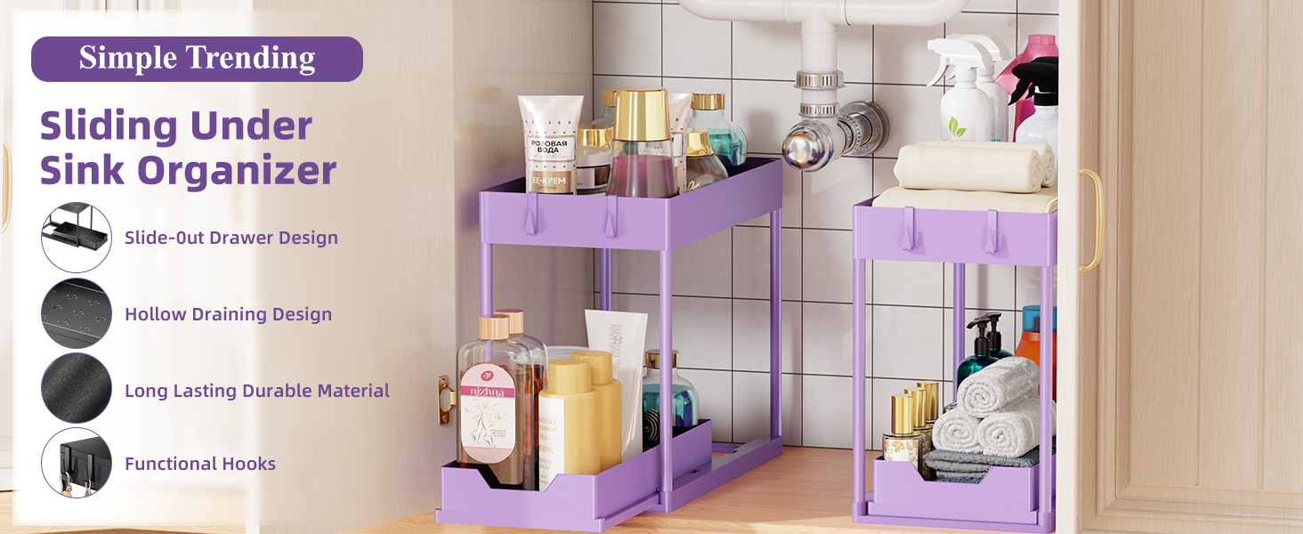 Simple Trending Under Sink Organizer 2 Pack