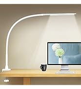 YOUKOYI LED Desk Lamp with Clamp,Flexible Gooseneck Architect Table Lamp - Stepless Dimming&amp;Stepl...