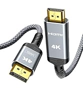 Highwings 4K DisplayPort to HDMI, 6.6ft Uni-Directional DP (Source) to HDMI (Display) 1.4 Cable, ...