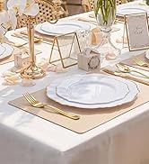 WDF 100pcs Gold Plastic Plates - High-end Baroque Design - Heavy Duty White &amp;Gold Wedding Plates ...