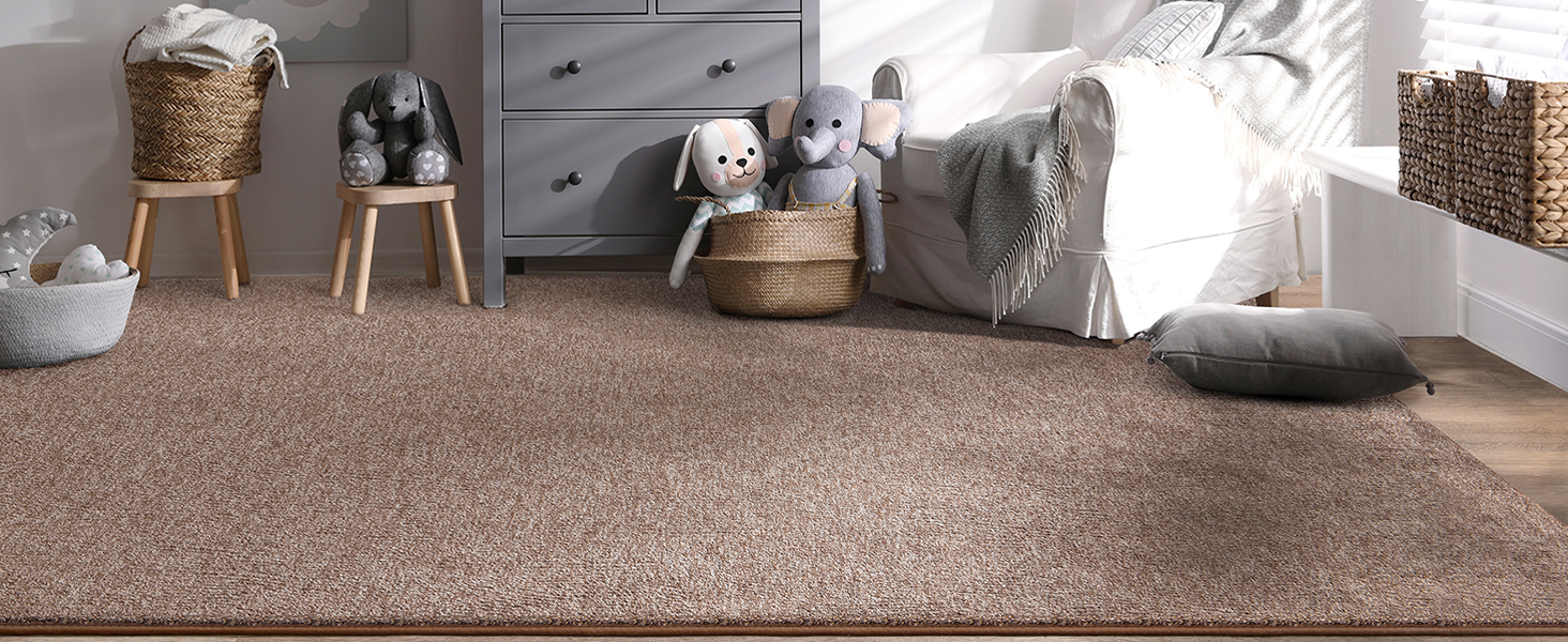 brown nursery rug