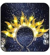 DRESBE Light Up Headband LED Fire Headbands Flame Hair Hoop Party Prom Rave Hair Accessories for ...